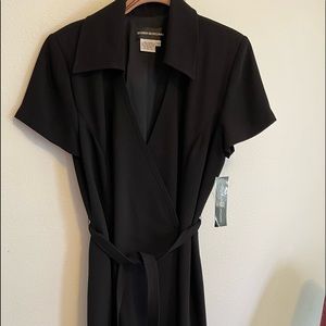 Donna Morgan Black Dress- Wrap Style -Size 10 New with tags